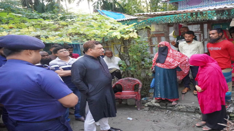 ভোলায় শিশু ধর্ষণ ও হত্যা মামলার ঘটনাস্থল পরিদর্শন করেছেন পুলিশ সুপার